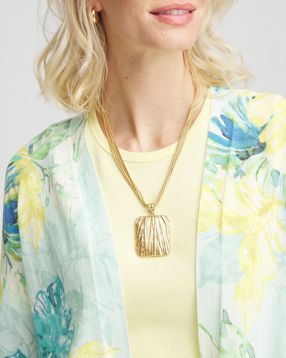 Goldtone Crinkle Pendant Necklace | Chico's